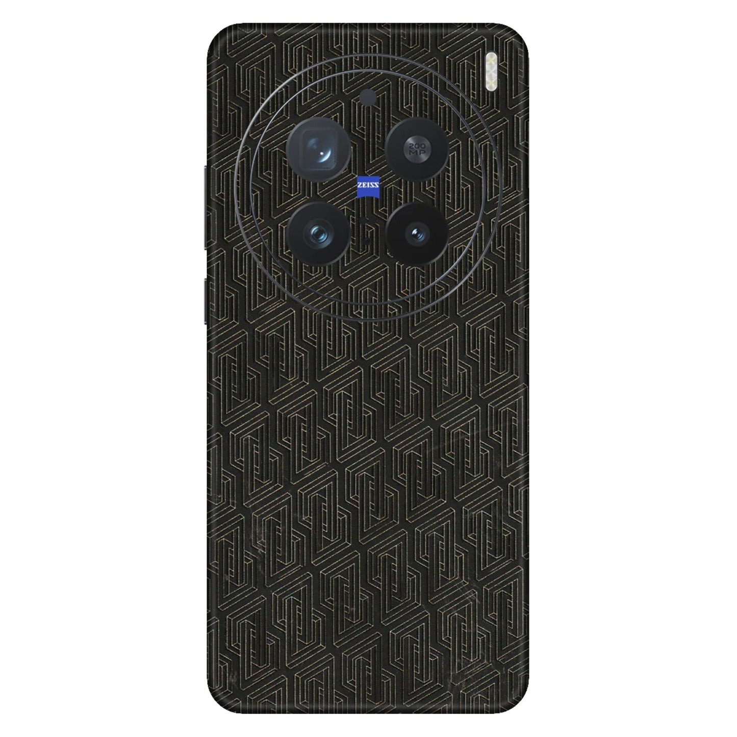 VIVO Z/V/X/T/U/S Series Phone Skins (All Models) - Black Abstract Pattern - 3D Embossed Finish (L-117) Vivo X200 Pro (5G)
