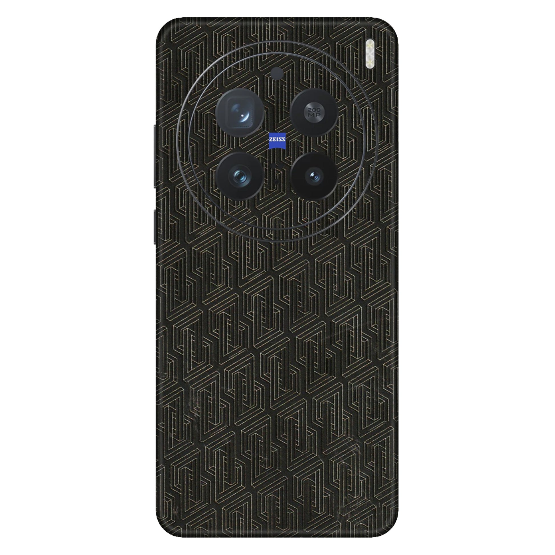 VIVO Z/V/X/T/U/S Series Phone Skins (All Models) - Black Abstract Pattern - 3D Embossed Finish (L-117) Vivo X200 Pro (5G)