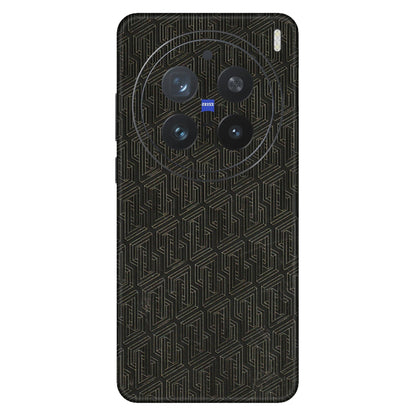 VIVO Z/V/X/T/U/S Series Phone Skins (All Models) - Black Abstract Pattern - 3D Embossed Finish (L-117) Vivo X200 Pro (5G)