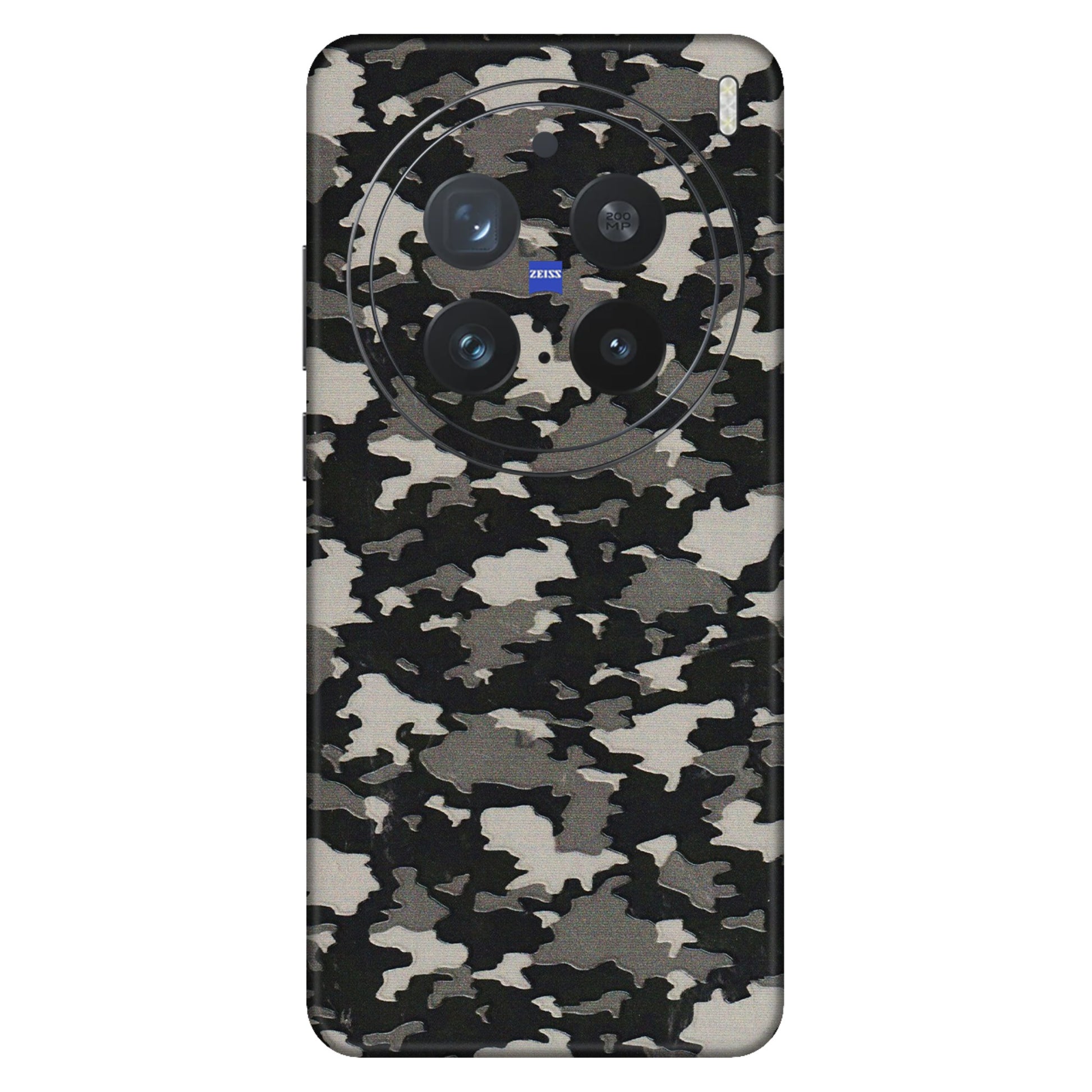 VIVO Z/V/X/T/U/S Series Phone Skins (All Models) - Black/Grey Camoflaunge - 3D Embossed Finish (L-142) Vivo X200 Pro (5G)