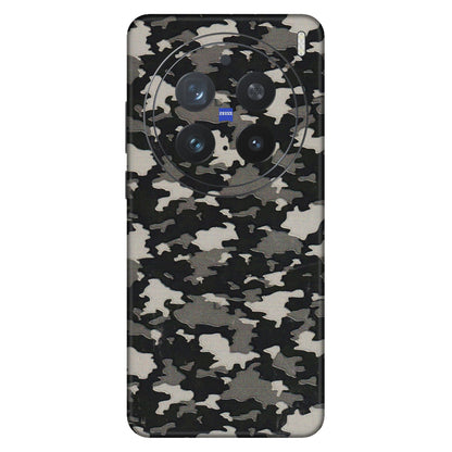 VIVO Z/V/X/T/U/S Series Phone Skins (All Models) - Black/Grey Camoflaunge - 3D Embossed Finish (L-142) Vivo X200 Pro (5G)