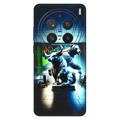 VIVO Z/V/X/T/U/S Series Phone Skins (All Models) - Stock Market Sensex Bear vs Bulls - 3D Embossed Finish (L-15) Vivo X200 Pro (5G)