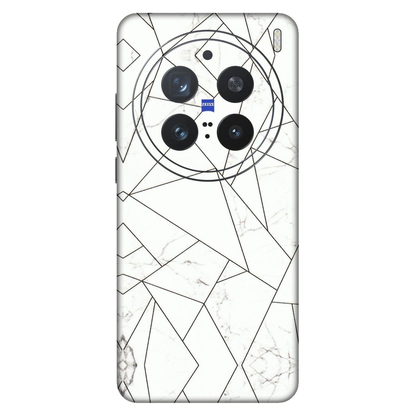 VIVO Z/V/X/T/U/S Series Phone Skins (All Models) - Luxury White Marble Effect - 3D Embossed Finish (L-168) Vivo X200 Pro (5G)
