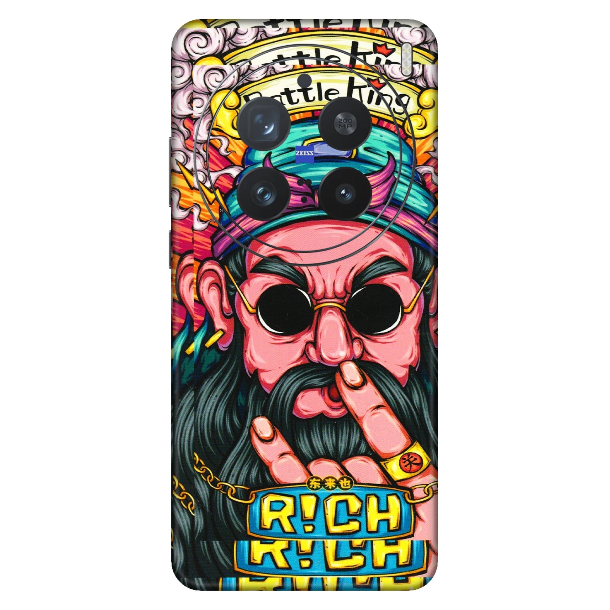 VIVO Z/V/X/T/U/S Series Phone Skins (All Models) - Battle King Dude Face - 3D Embossed Finish (L-178) Vivo X200 Pro (5G)