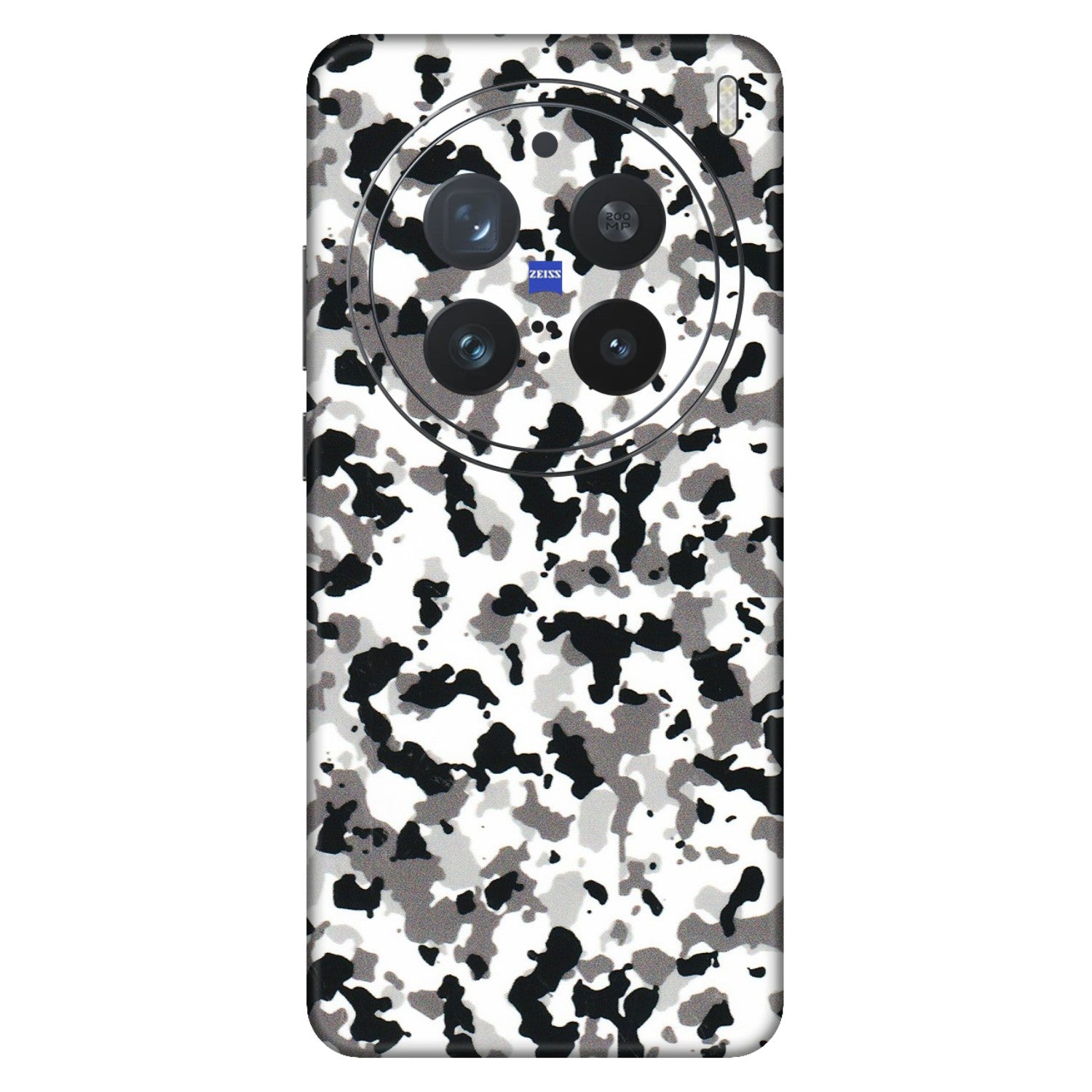 VIVO Z/V/X/T/U/S Series Phone Skins (All Models) - White Black Camouflage - 3D Embossed Finish (L-18) Vivo X200 Pro (5G)