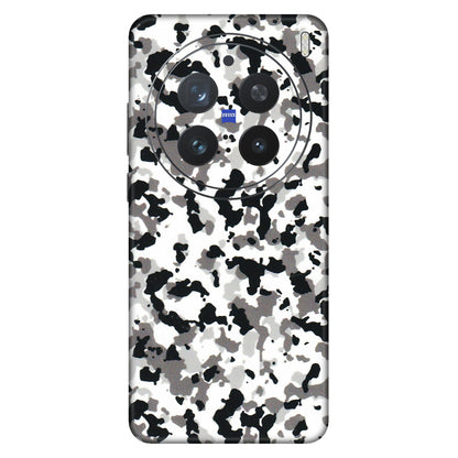 VIVO Z/V/X/T/U/S Series Phone Skins (All Models) - White Black Camouflage - 3D Embossed Finish (L-18) Vivo X200 Pro (5G)