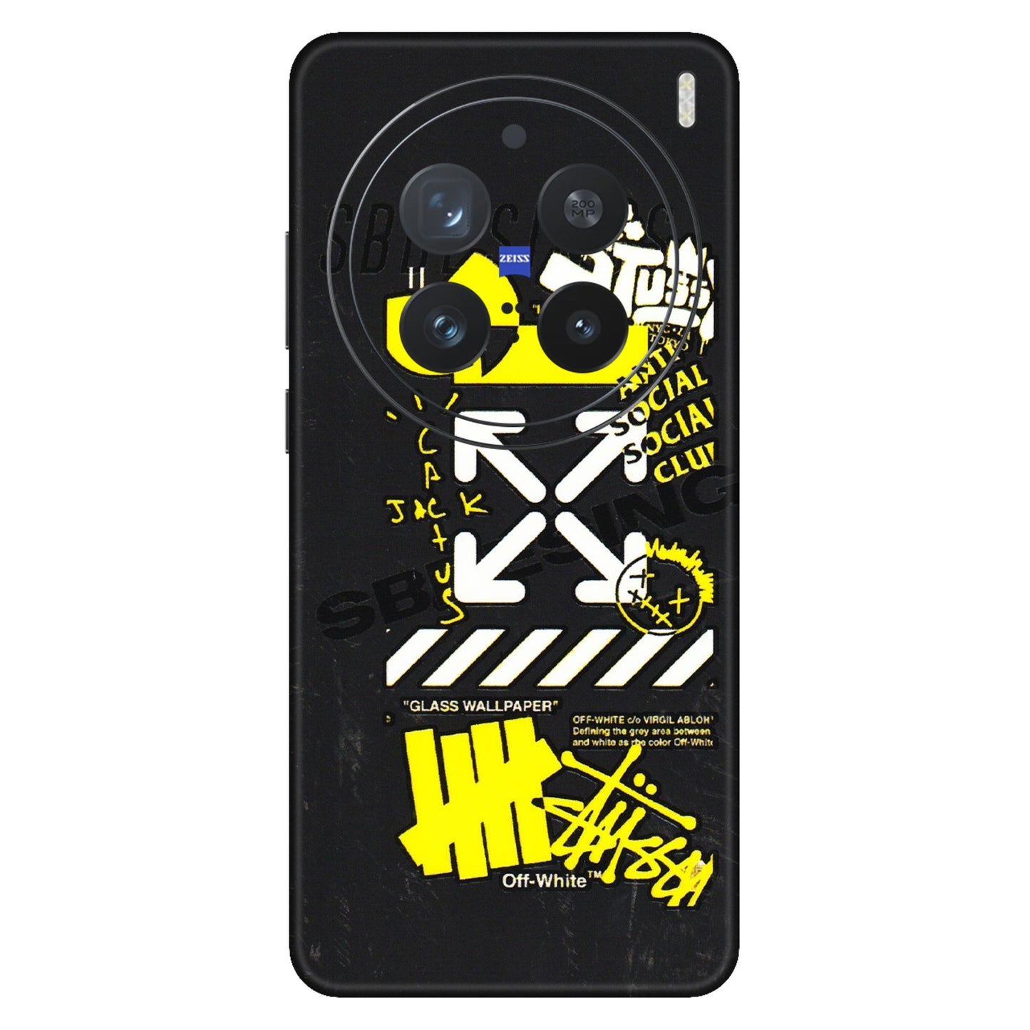VIVO Z/V/X/T/U/S Series Phone Skins (All Models) - Anti Social Graffiti - 3D Embossed Finish (L-198) Vivo X200 Pro (5G)