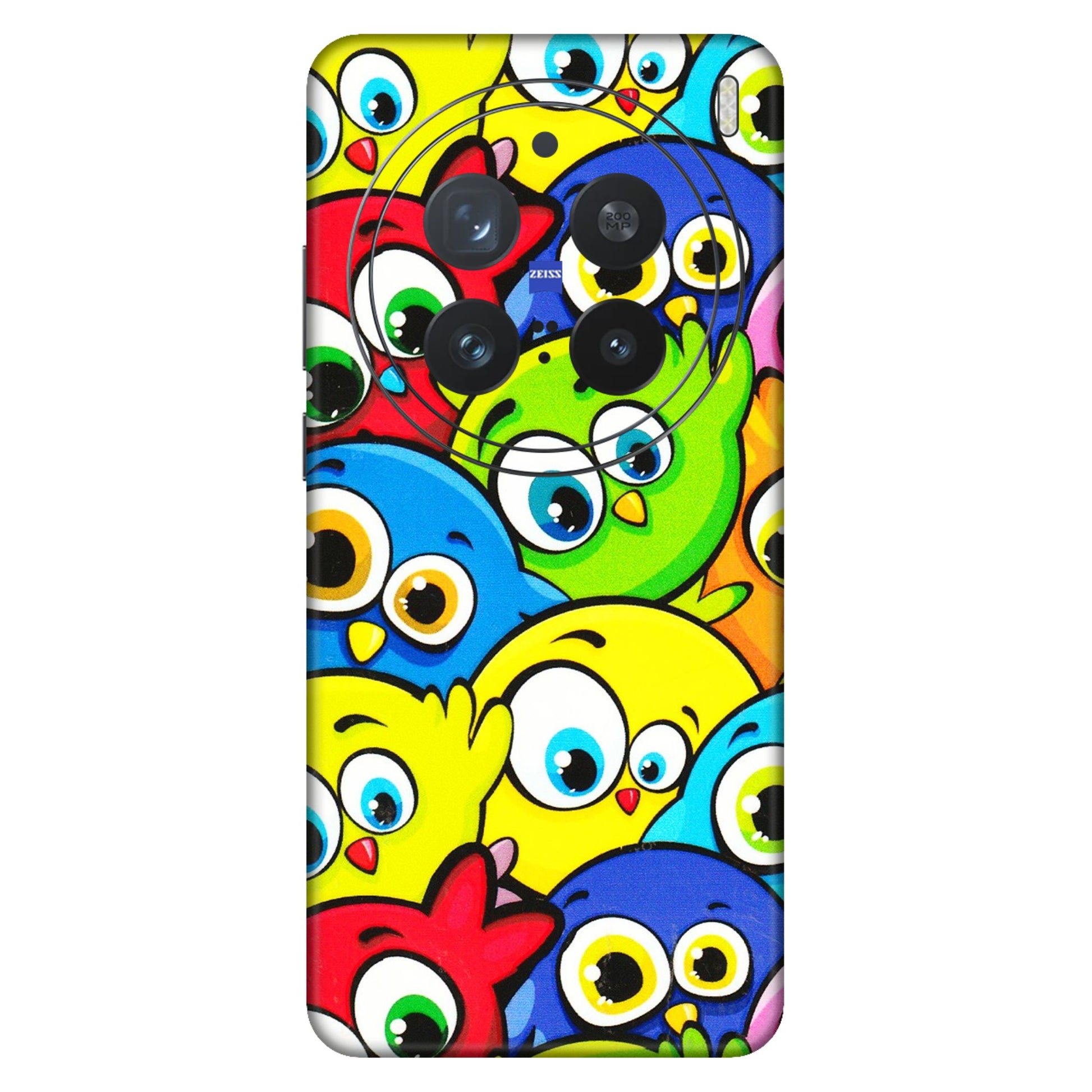 VIVO Z/V/X/T/U/S Series Phone Skins (All Models) - Cute Fluffy Birds - 3D Embossed Finish (L-213) Vivo X200 Pro (5G)