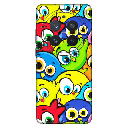 VIVO Z/V/X/T/U/S Series Phone Skins (All Models) - Cute Fluffy Birds - 3D Embossed Finish (L-213) Vivo X200 Pro (5G)