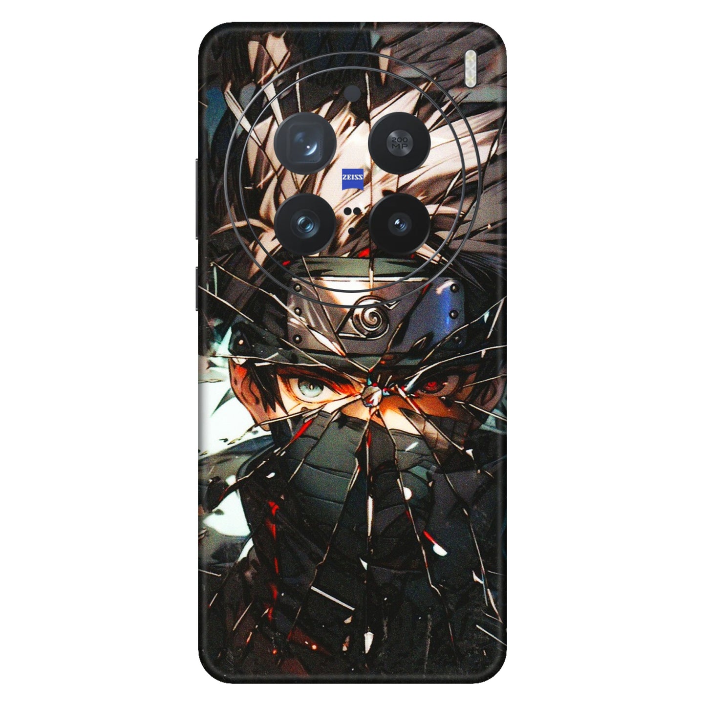 VIVO Z/V/X/T/U/S Series Phone Skins (All Models) - Kakashi Shattered Glass Effect - 3D Embossed Finish (L-237) Vivo X200 Pro (5G)