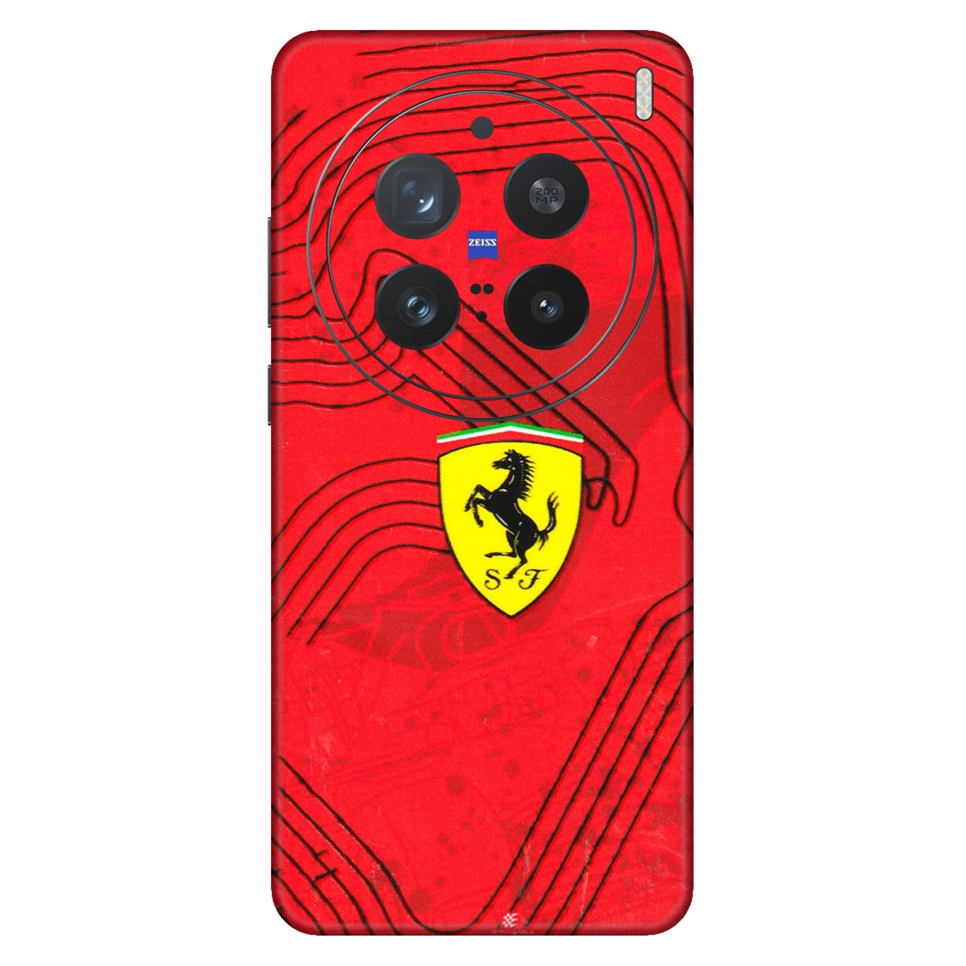 VIVO Z/V/X/T/U/S Series Phone Skins (All Models) - Red Ferrari Logo Stylish - 3D Embossed Finish (L-238) Vivo X200 Pro (5G)