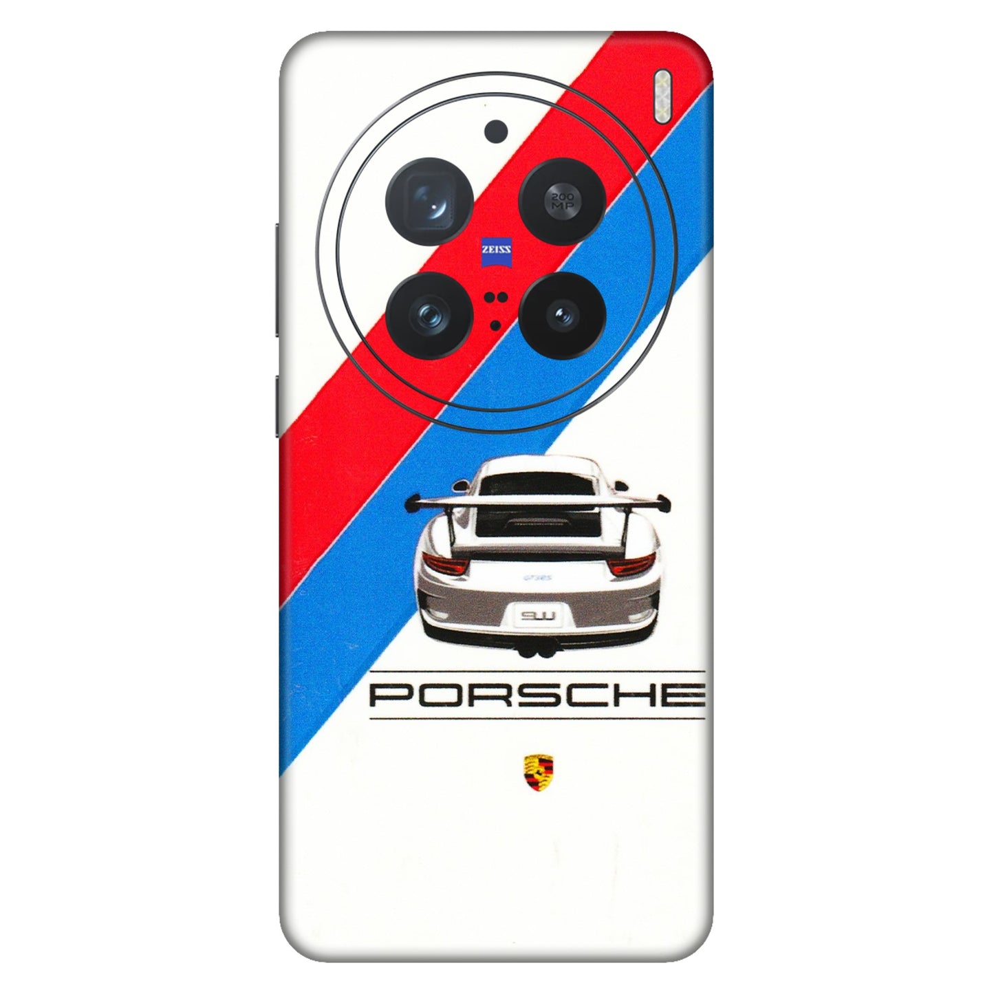 VIVO Z/V/X/T/U/S Series Phone Skins (All Models) - Porche Car Sober Logo - 3D Embossed Finish (L-248) Vivo X200 Pro (5G)