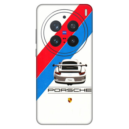 VIVO Z/V/X/T/U/S Series Phone Skins (All Models) - Porche Car Sober Logo - 3D Embossed Finish (L-248) Vivo X200 Pro (5G)