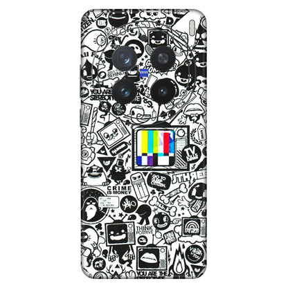 VIVO Z/V/X/T/U/S Series Phone Skins (All Models) - Doodles Positive Art - 3D Embossed Finish (L-263) Vivo X200 Pro (5G)