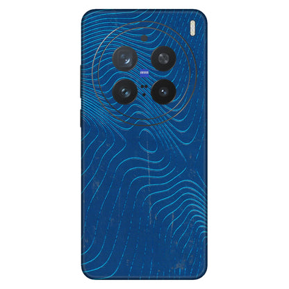 VIVO Z/V/X/T/U/S Series Phone Skins (All Models) - Abstract Blue Line Map - 3D Embossed Finish (L-272) Vivo X200 Pro (5G)