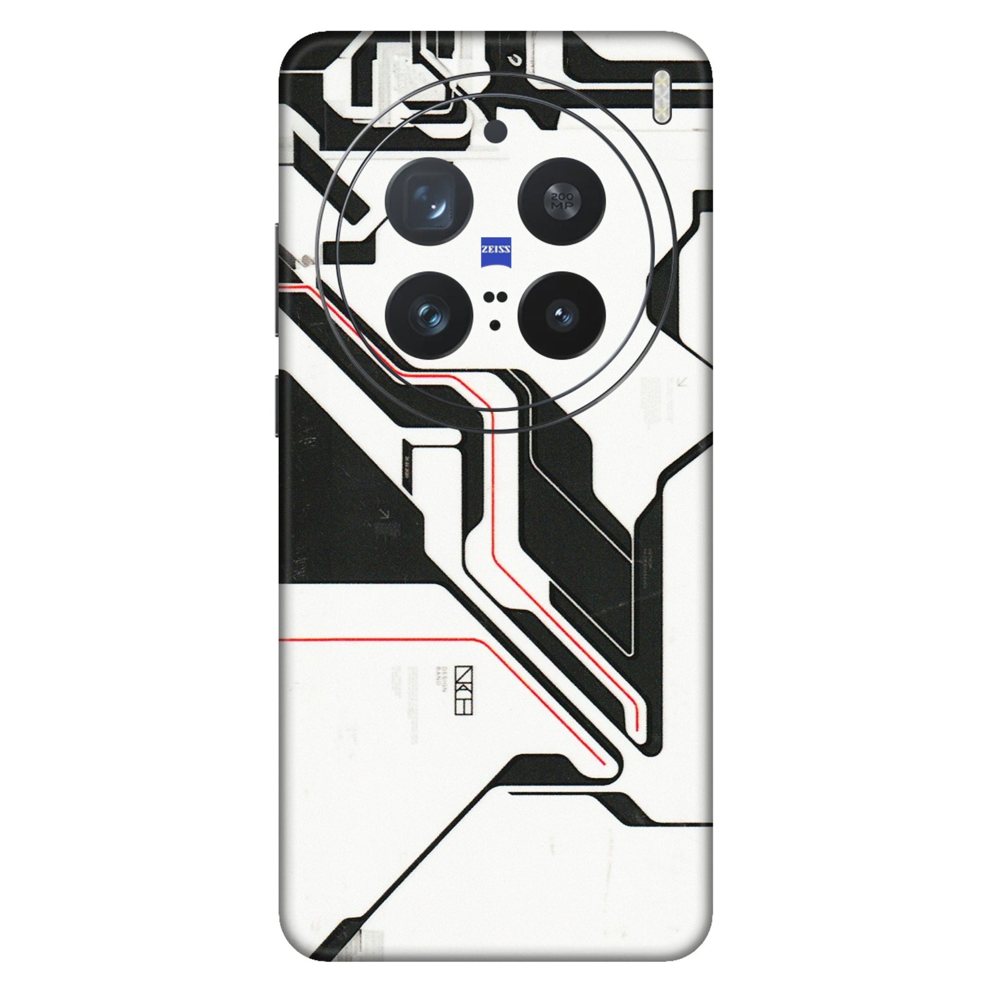 VIVO Z/V/X/T/U/S Series Phone Skins (All Models) - White Techy Logo - 3D Embossed Finish (L-312) Vivo X200 Pro (5G)