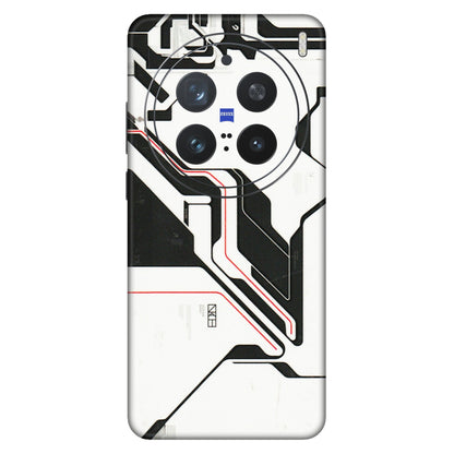 VIVO Z/V/X/T/U/S Series Phone Skins (All Models) - White Techy Logo - 3D Embossed Finish (L-312) Vivo X200 Pro (5G)