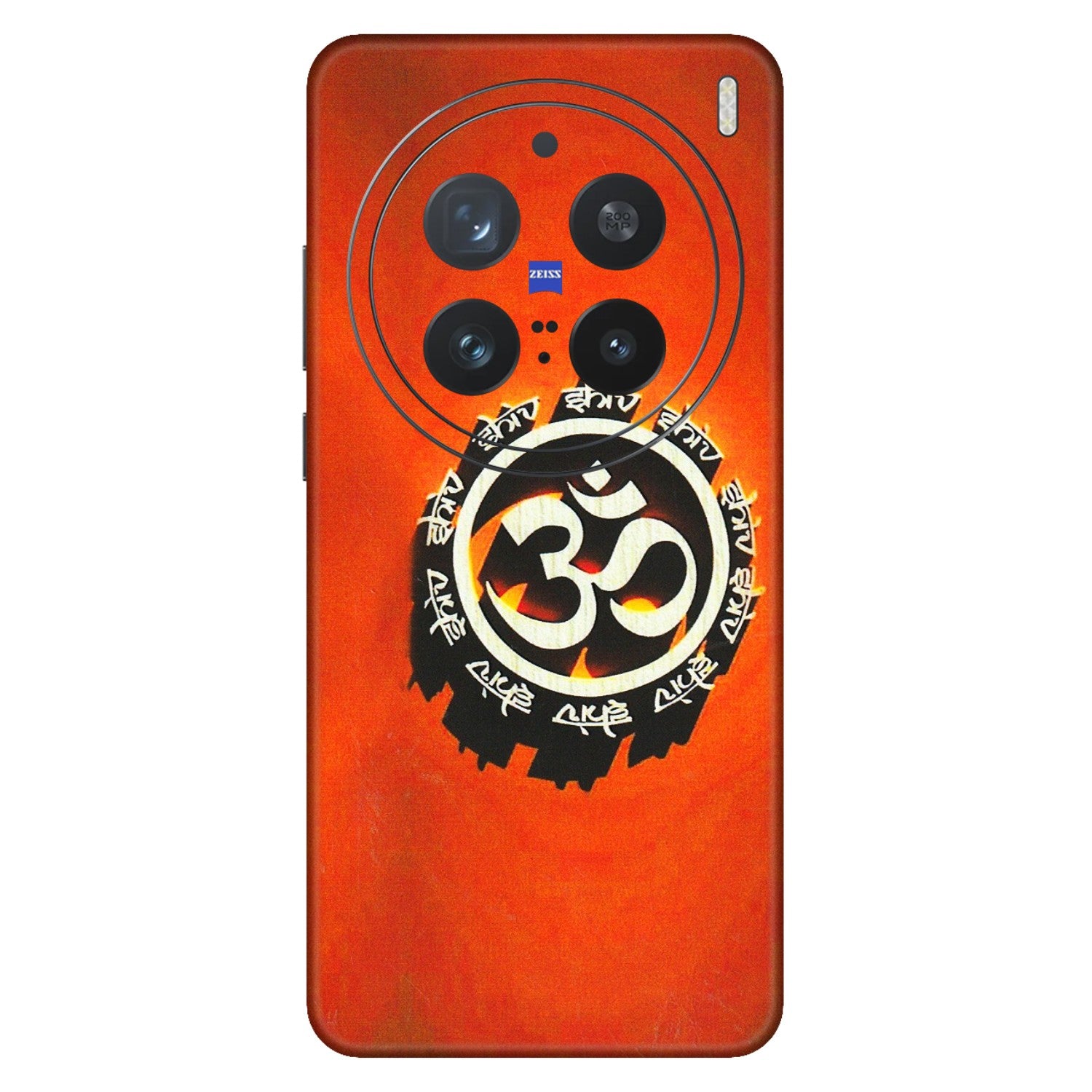 VIVO Z/V/X/T/U/S Series Phone Skins (All Models) - Aum Shiv Orange - 3D Embossed Finish (L-32) Vivo X200 Pro (5G)