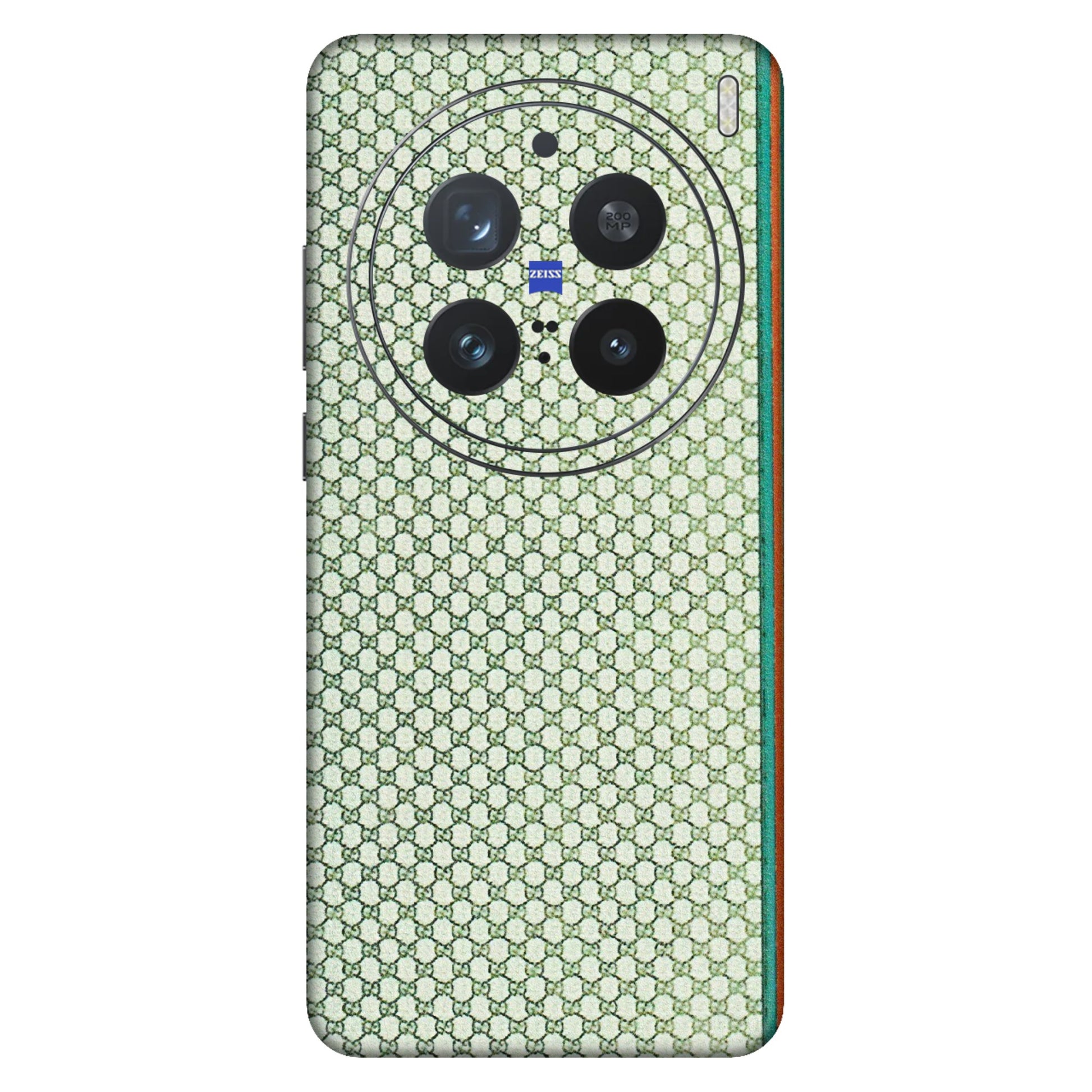 VIVO Z/V/X/T/U/S Series Phone Skins (All Models) - Gucci Fabric Pattern - 3D Embossed Finish (L-73) Vivo X200 Pro (5G)