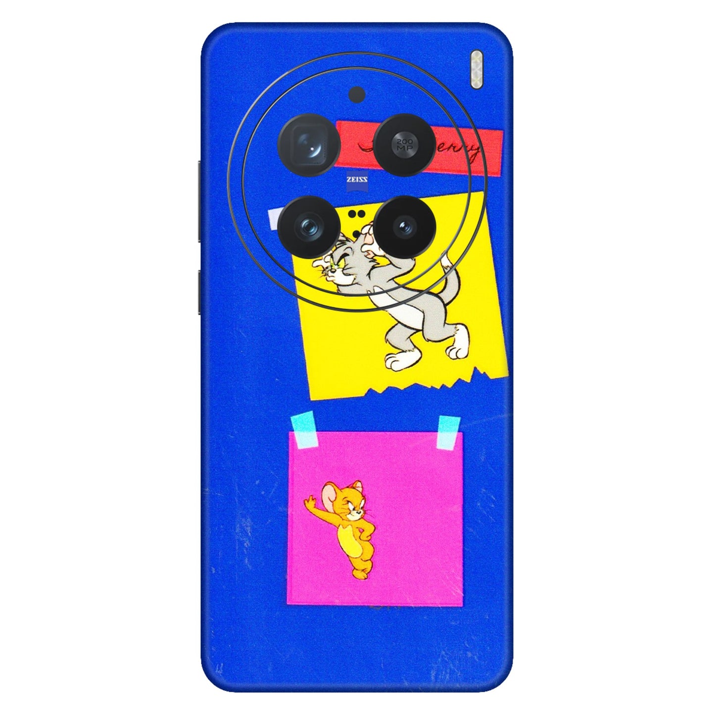 VIVO Z/V/X/T/U/S Series Phone Skins (All Models) - Tom N Jerry Sticky Notes - 3D Embossed Finish (L-88) Vivo X200 Pro (5G)