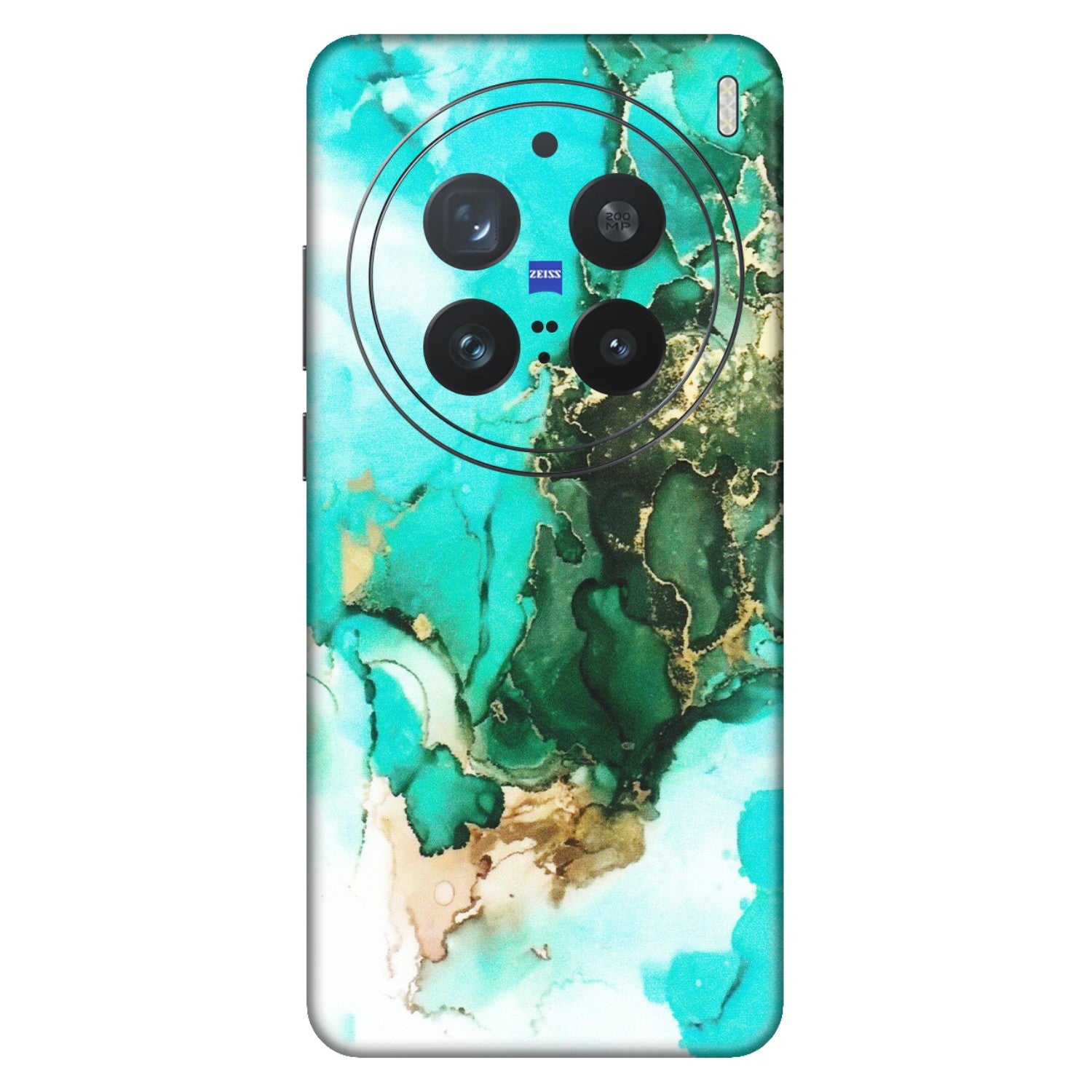 VIVO Z/V/X/T/U/S Series Phone Skins (All Models) - The Blue Gold Marble - Matte Finish (M-124) Vivo X200 Pro (5G)