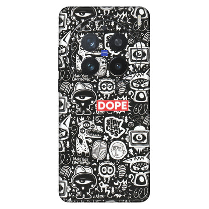 VIVO Z/V/X/T/U/S Series Phone Skins (All Models) - Dope Stay Classy Black Doodles - Matte Finish (M-126) Vivo X200 Pro (5G)