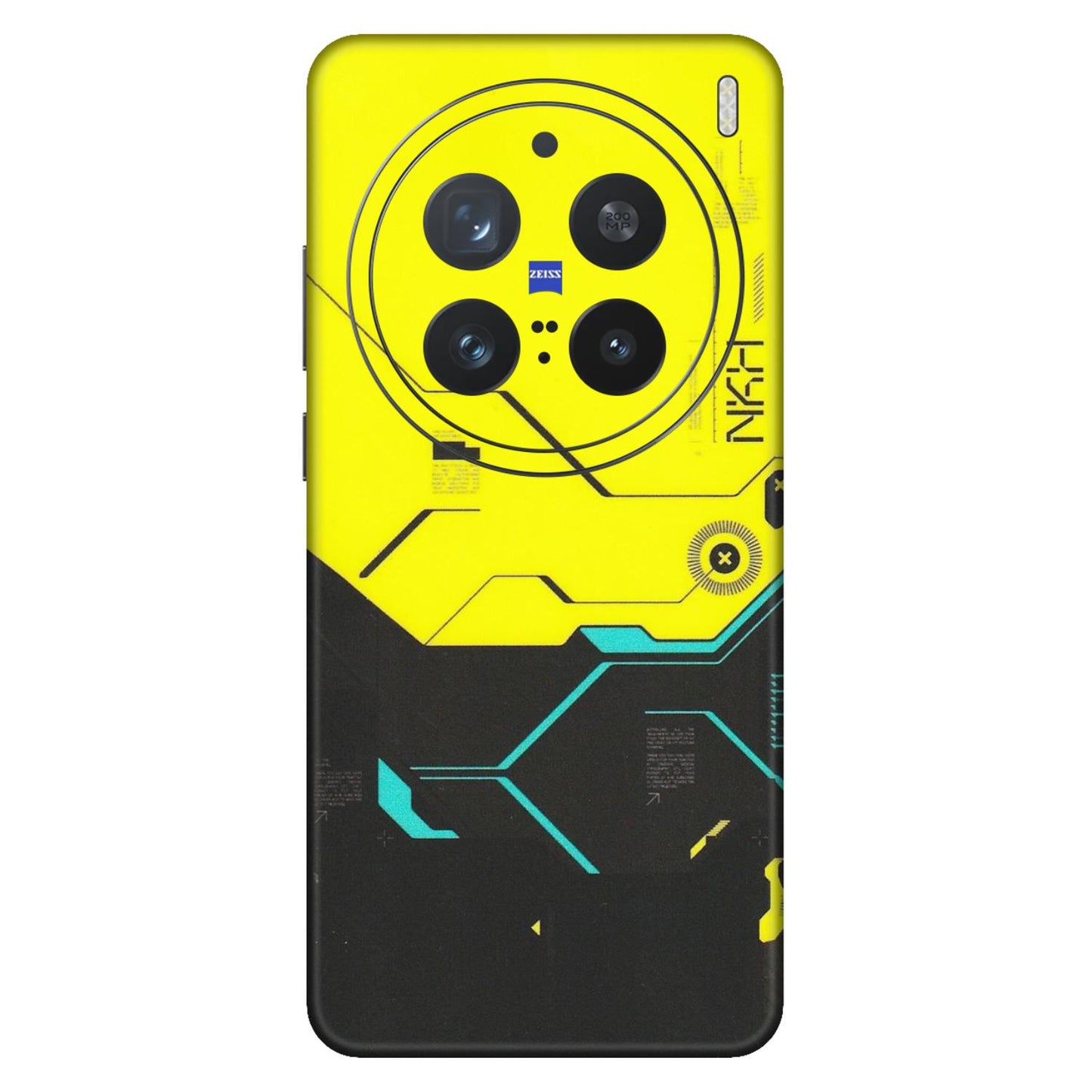 VIVO Z/V/X/T/U/S Series Phone Skins (All Models) - Black Yellow Technica - Matte Finish (M-53) Vivo X200 Pro (5G)