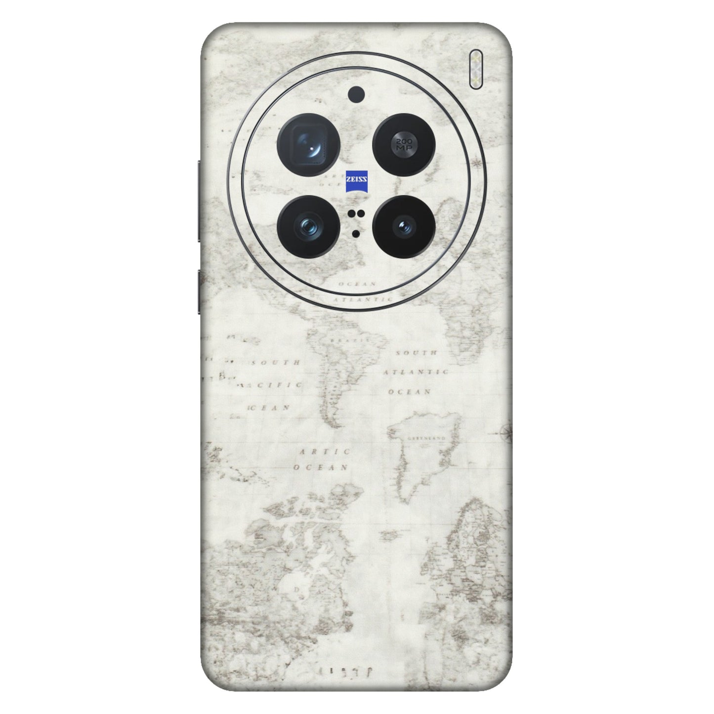 VIVO Z/V/X/T/U/S Series Phone Skins (All Models) - World Travel Map - Transparent Finish (T-04) Vivo X200 Pro (5G)