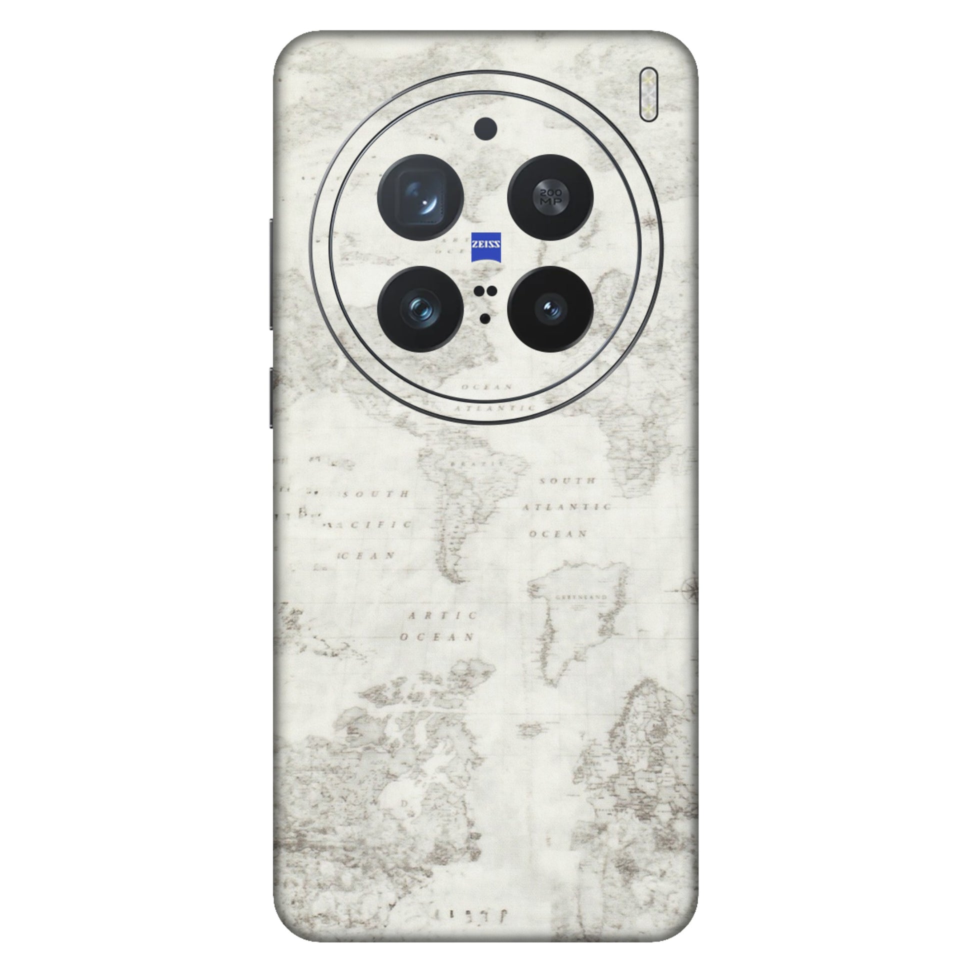 VIVO Z/V/X/T/U/S Series Phone Skins (All Models) - World Travel Map - Transparent Finish (T-04) Vivo X200 Pro (5G)