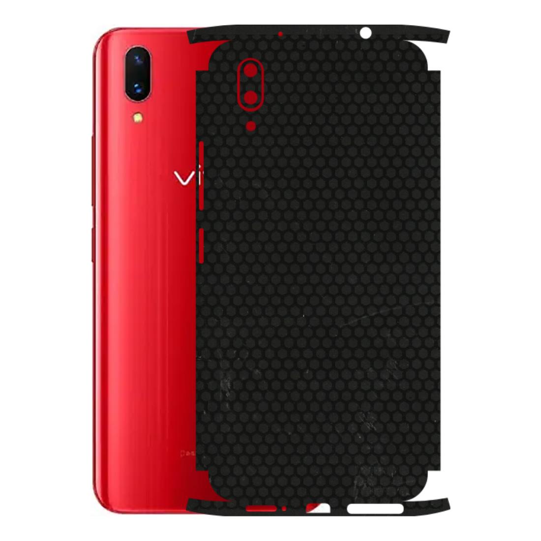 VIVO Z/V/X/T/U/S Series Phone Skins (All Models) - Black honeycomb - 3D Embossed Finish (L-114) Vivo X21