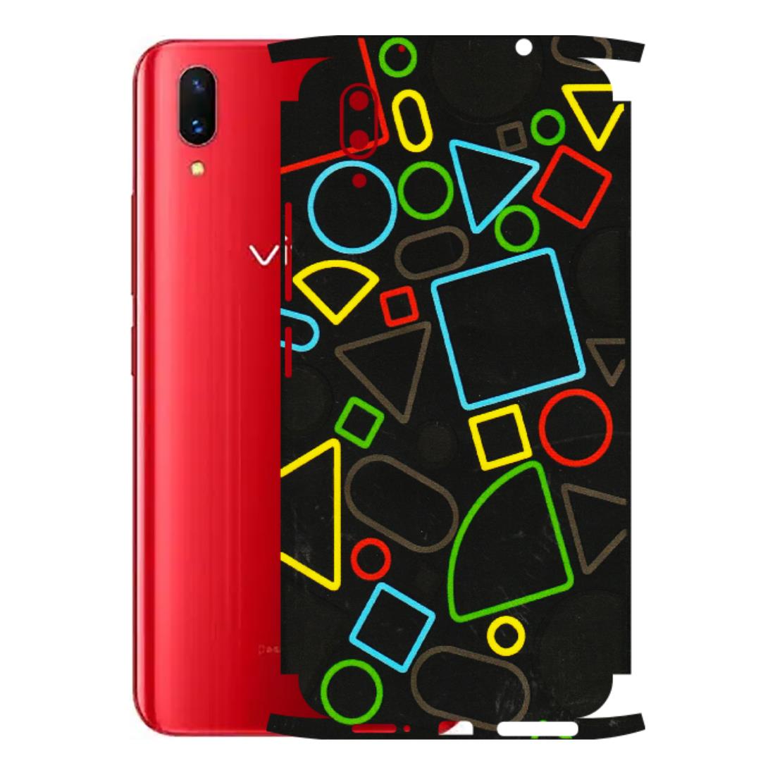 VIVO Z/V/X/T/U/S Series Phone Skins (All Models) - Black Shapes - 3D Embossed Finish (L-131) Vivo X21