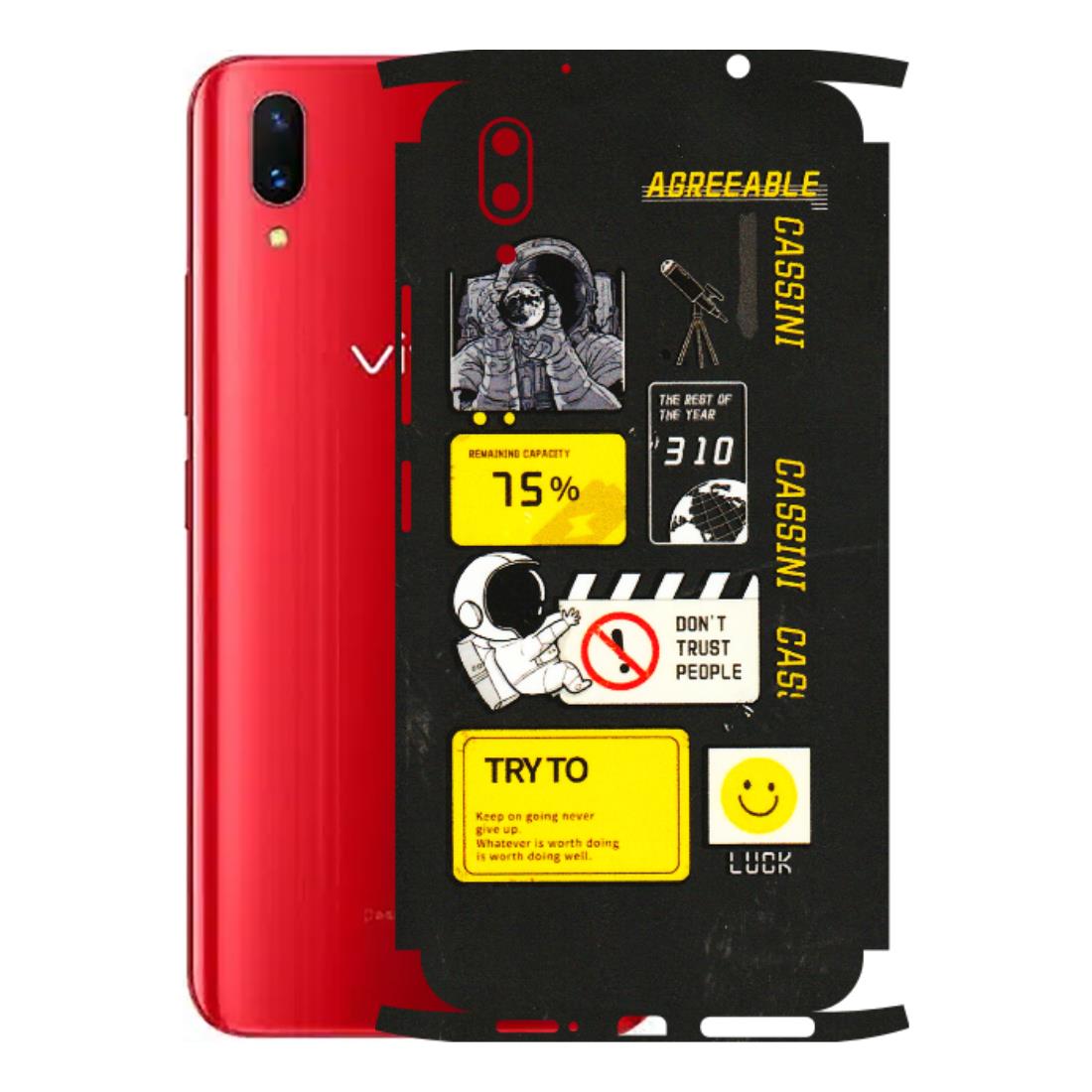 VIVO Z/V/X/T/U/S Series Phone Skins (All Models) - Black Cassini - 3D Embossed Finish (L-161) Vivo X21