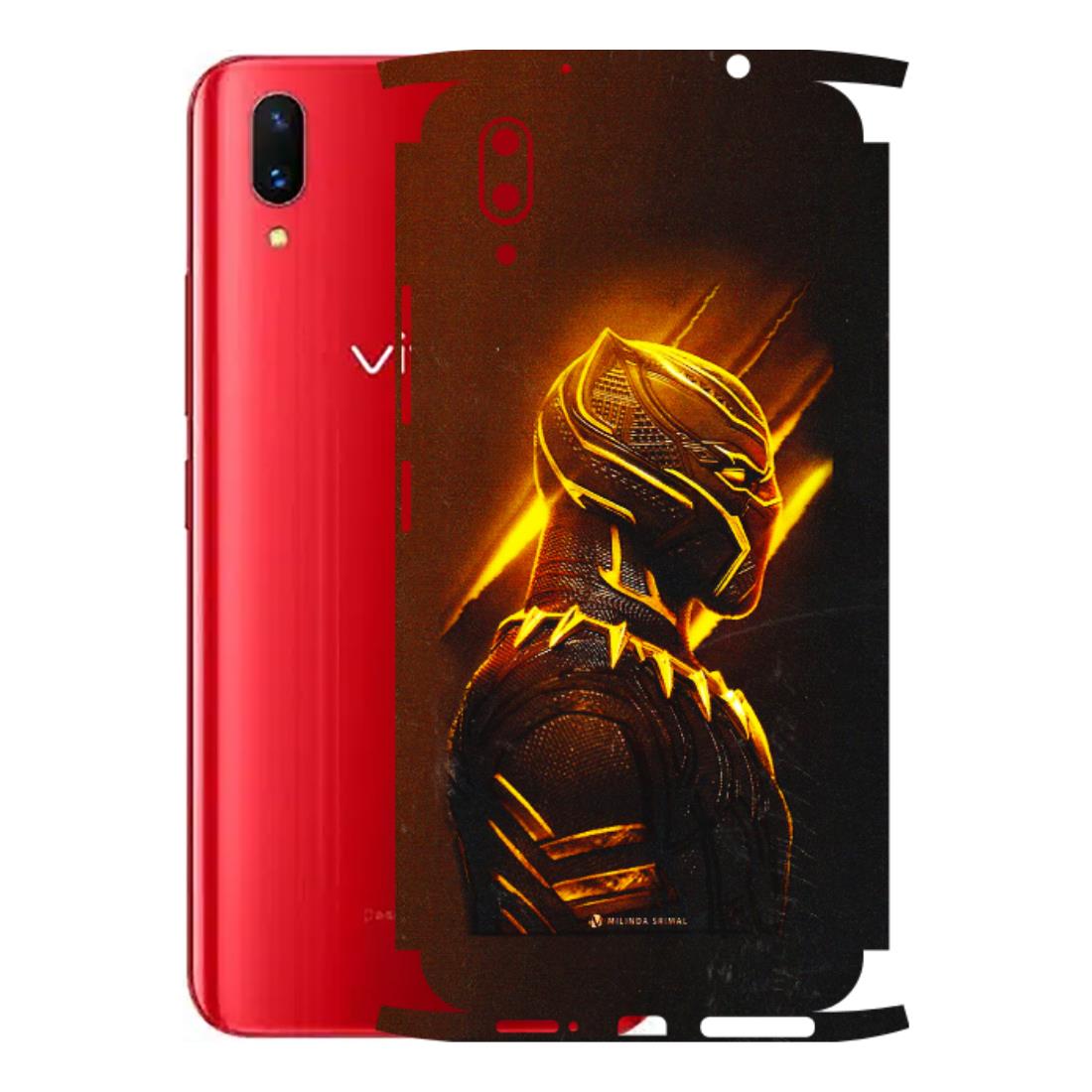 VIVO Z/V/X/T/U/S Series Phone Skins (All Models) - Gold Black Panther - 3D Embossed Finish (L-181) Vivo X21