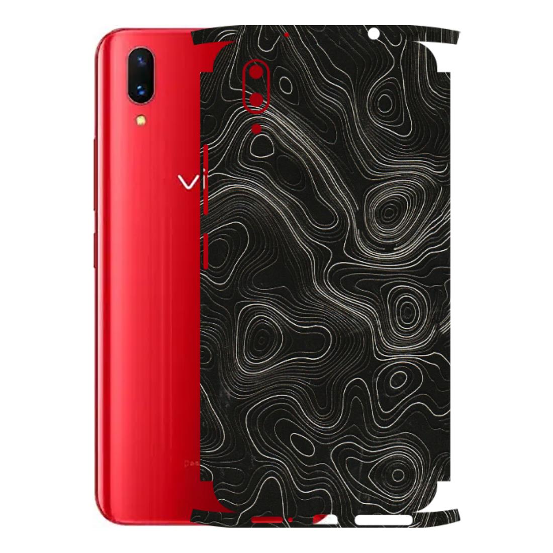 VIVO Z/V/X/T/U/S Series Phone Skins (All Models) - Black Swirl - 3D Embossed Finish (L-196) Vivo X21