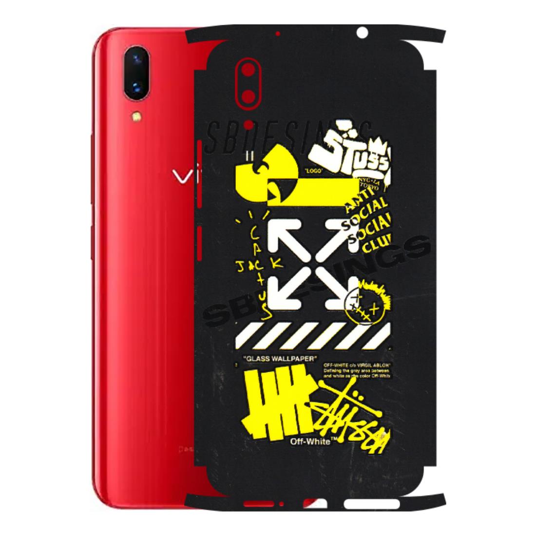 VIVO Z/V/X/T/U/S Series Phone Skins (All Models) - Anti Social Graffiti - 3D Embossed Finish (L-198) Vivo X21