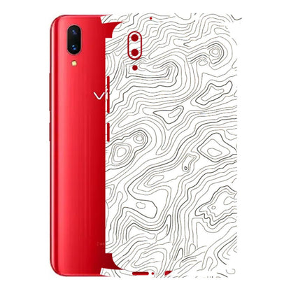 VIVO Z/V/X/T/U/S Series Phone Skins (All Models) - White Black Swirls - 3D Embossed Finish (L-219) Vivo X21