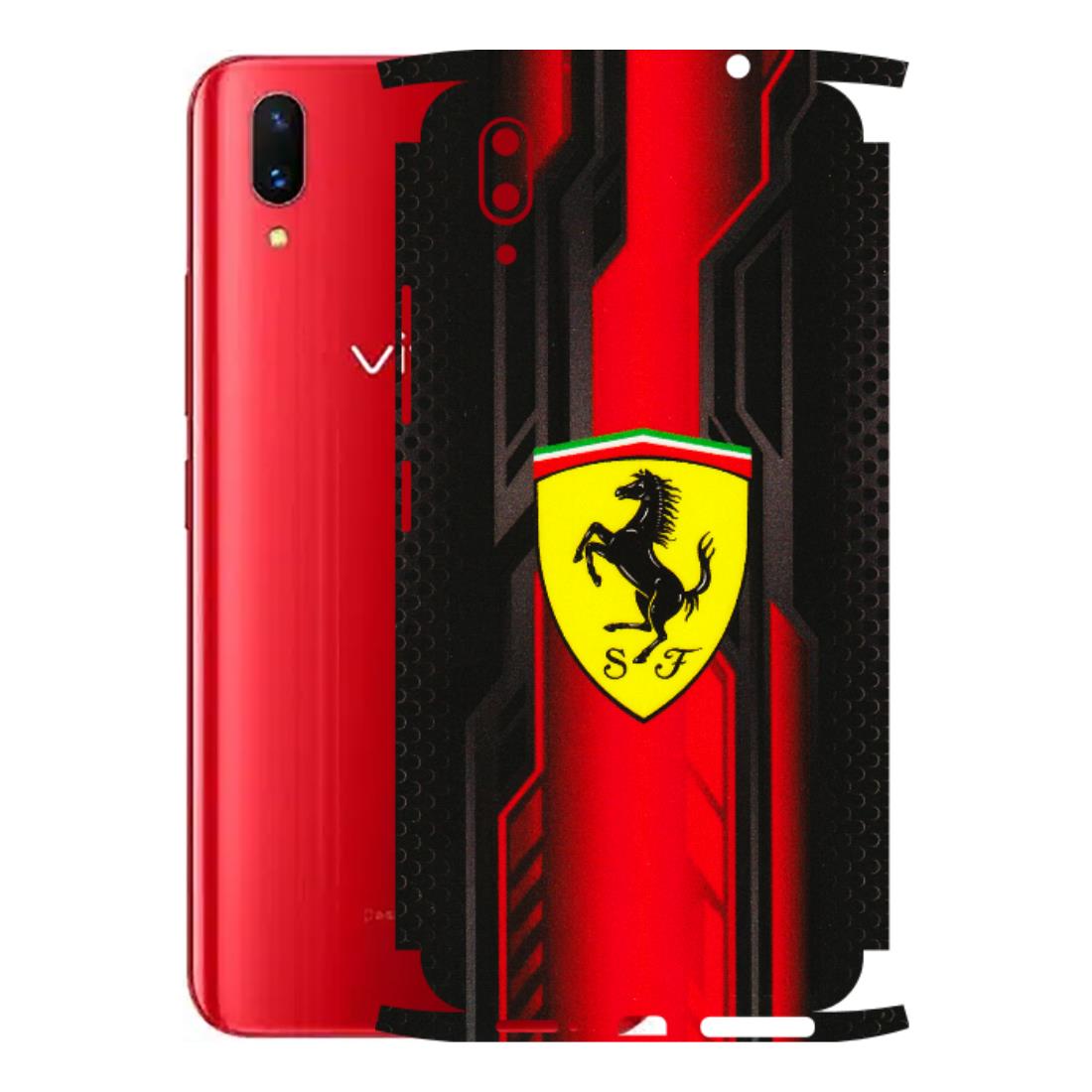 VIVO Z/V/X/T/U/S Series Phone Skins (All Models) - Black Ferrari Logo - 3D Embossed Finish (L-253) Vivo X21
