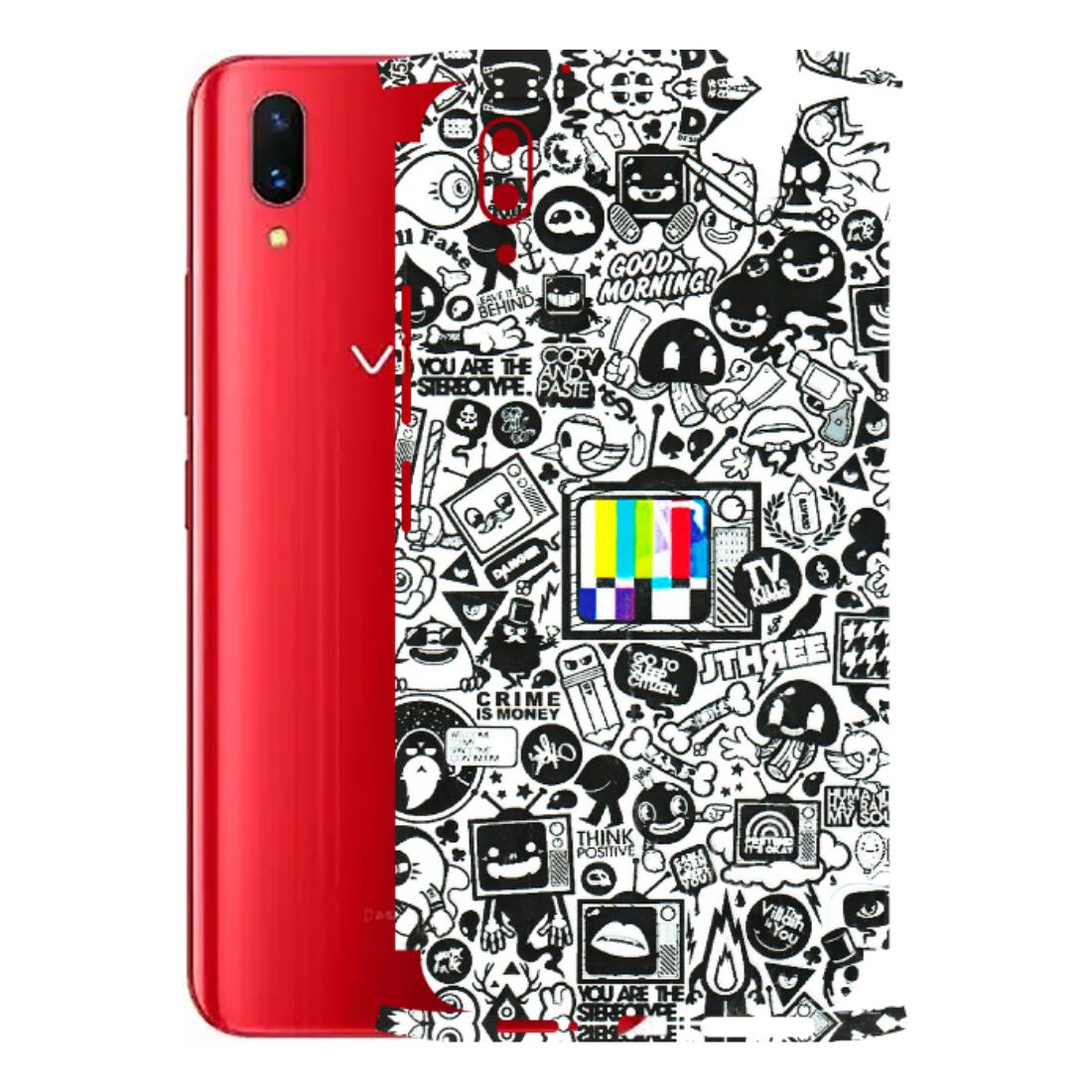 VIVO Z/V/X/T/U/S Series Phone Skins (All Models) - Doodles Positive Art - 3D Embossed Finish (L-263) Vivo X21