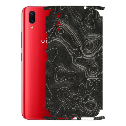 VIVO Z/V/X/T/U/S Series Phone Skins (All Models) - Abstract White Line Map - 3D Embossed Finish (L-269) Vivo X21