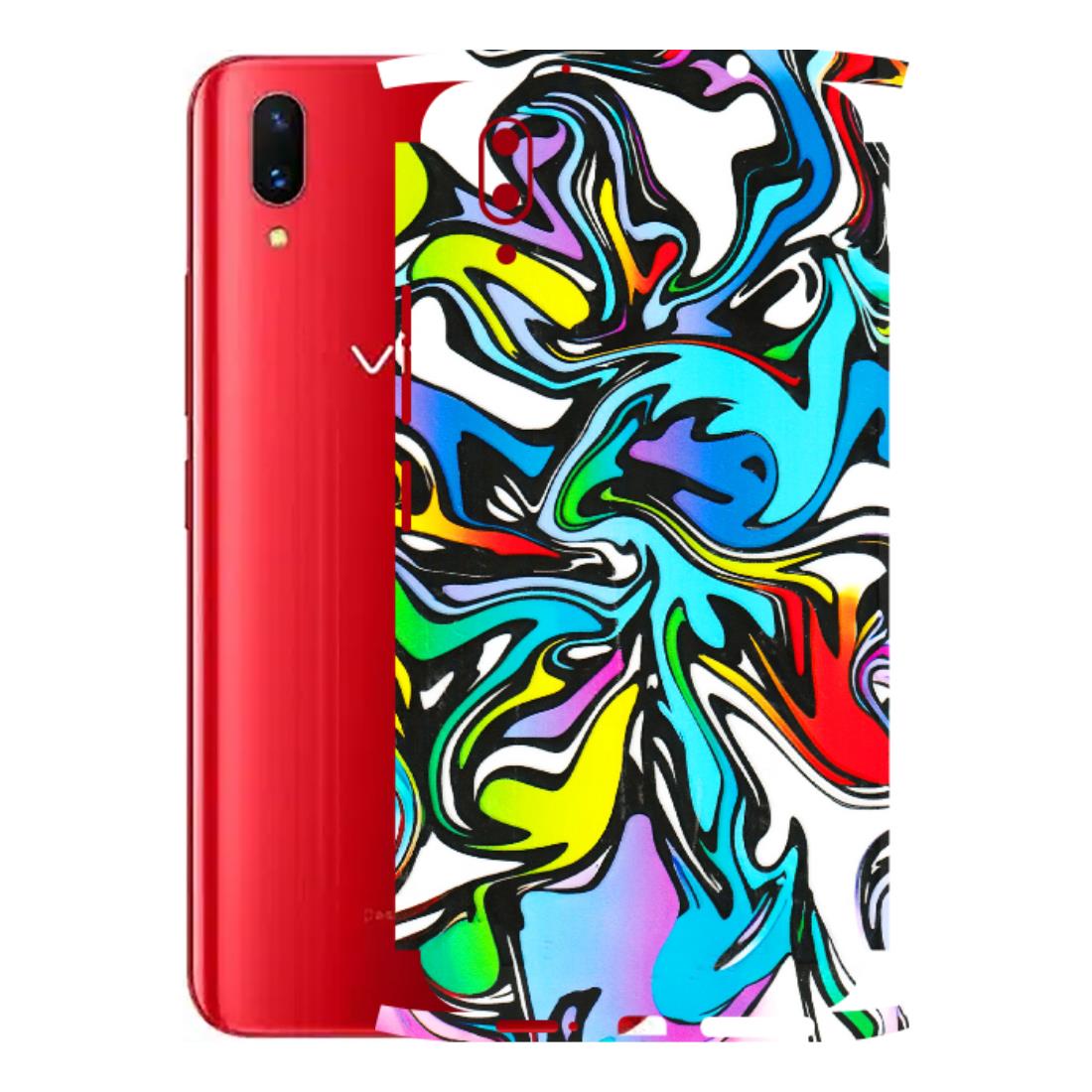 VIVO Z/V/X/T/U/S Series Phone Skins (All Models) - Abstract Colour Paints - 3D Embossed Finish (L-271) Vivo X21