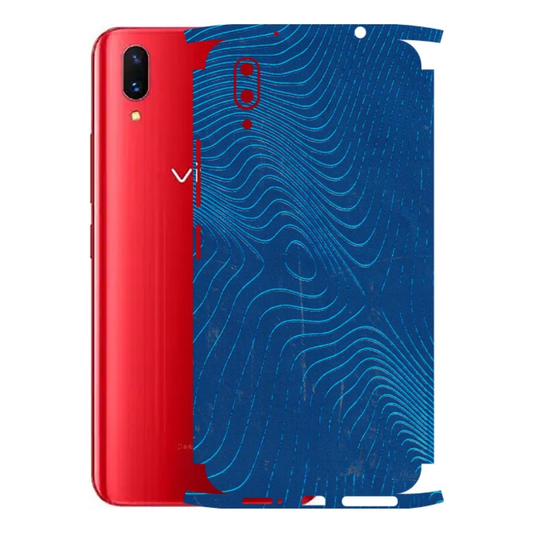 VIVO Z/V/X/T/U/S Series Phone Skins (All Models) - Abstract Blue Line Map - 3D Embossed Finish (L-272) Vivo X21