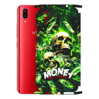 VIVO Z/V/X/T/U/S Series Phone Skins (All Models) - Skull Money - 3D Embossed Finish (L-303) Vivo X21