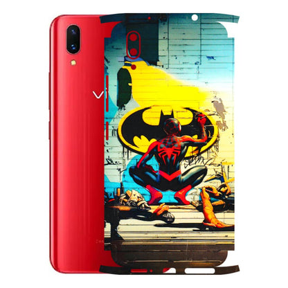 VIVO Z/V/X/T/U/S Series Phone Skins (All Models) - New Spiderman Bat Logo - 3D Embossed Finish (L-309) Vivo X21