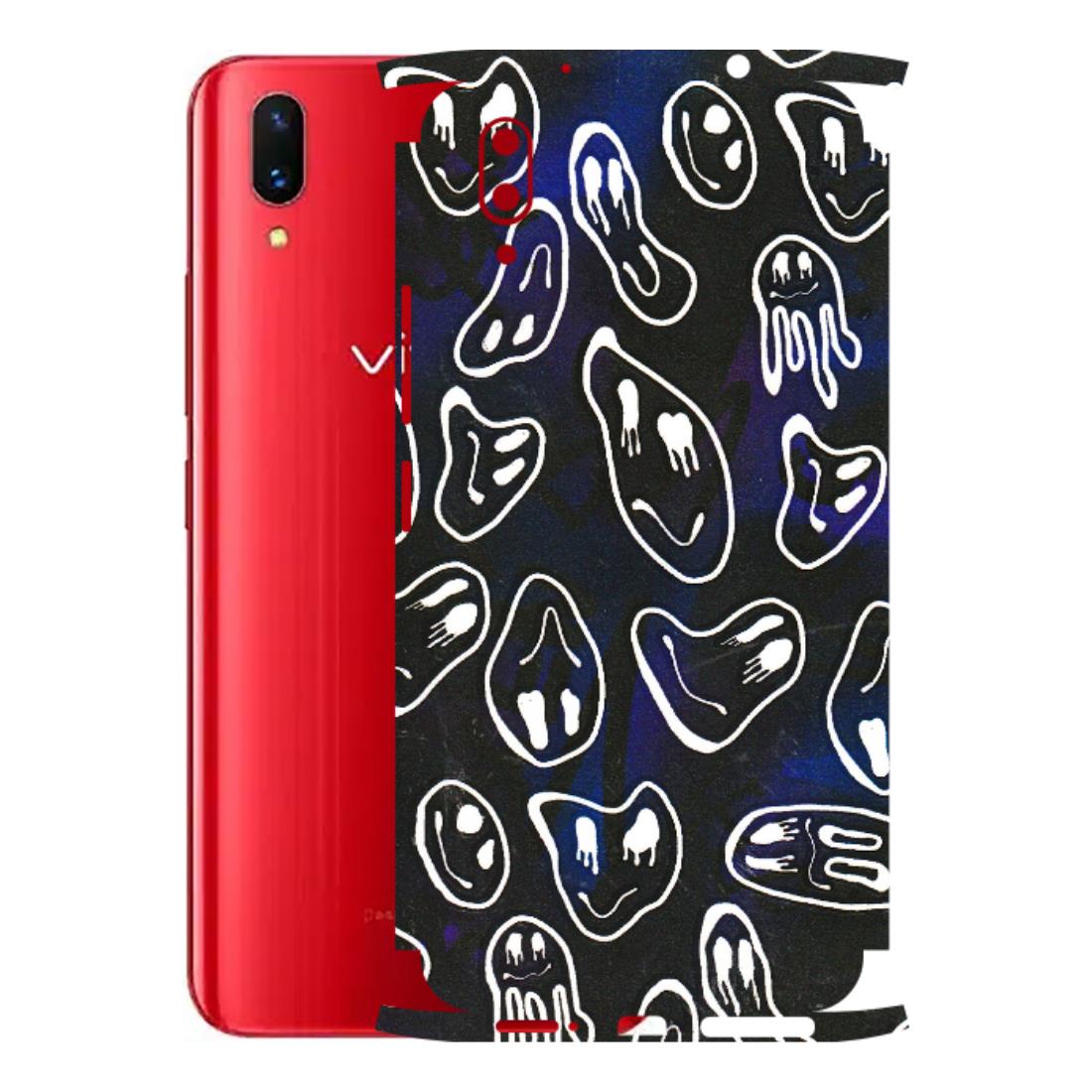 VIVO Z/V/X/T/U/S Series Phone Skins (All Models) - Distorted Smileys - 3D Embossed Finish (L-92) Vivo X21