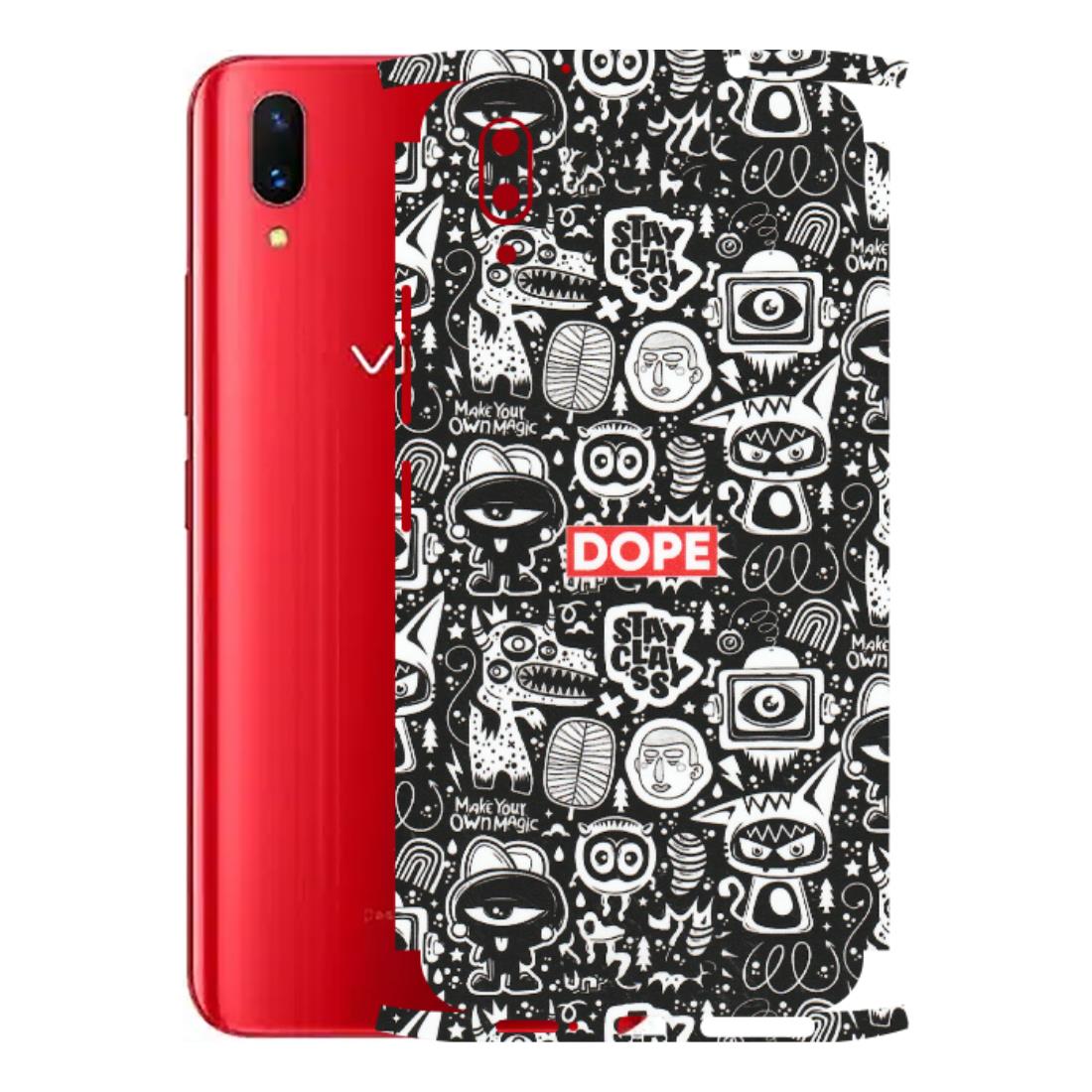 VIVO Z/V/X/T/U/S Series Phone Skins (All Models) - Dope Stay Classy Black Doodles - Matte Finish (M-126) Vivo X21