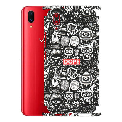 VIVO Z/V/X/T/U/S Series Phone Skins (All Models) - Dope Stay Classy Black Doodles - Matte Finish (M-126) Vivo X21