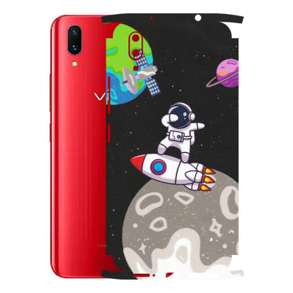 VIVO Z/V/X/T/U/S Series Phone Skins (All Models) - Astronaut Vibing Toon Running - Matte Finish (M-39) Vivo X21