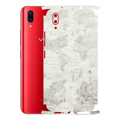 VIVO Z/V/X/T/U/S Series Phone Skins (All Models) - World Travel Map - Transparent Finish (T-04) Vivo X21