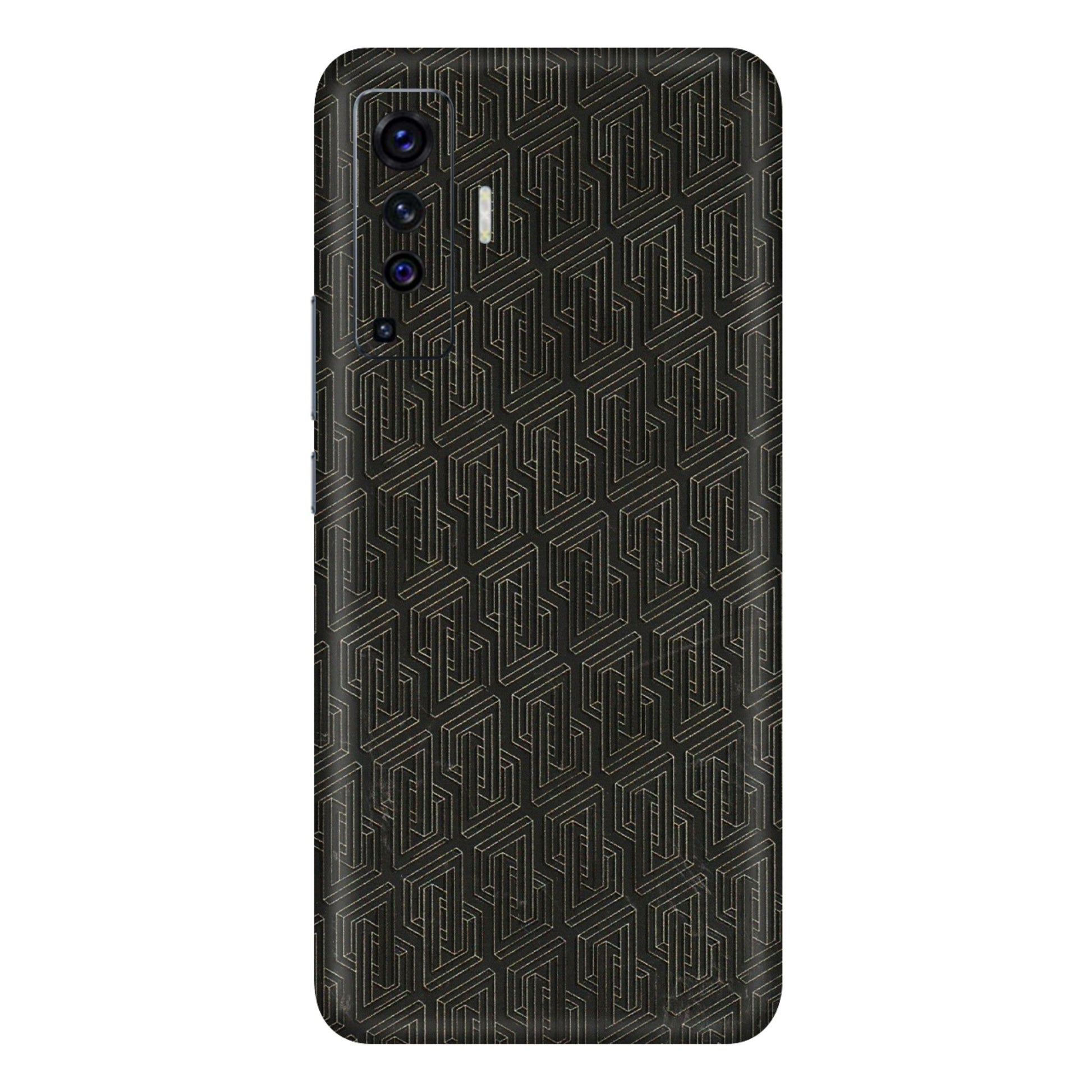VIVO Z/V/X/T/U/S Series Phone Skins (All Models) - Black Abstract Pattern - 3D Embossed Finish (L-117) Vivo X50