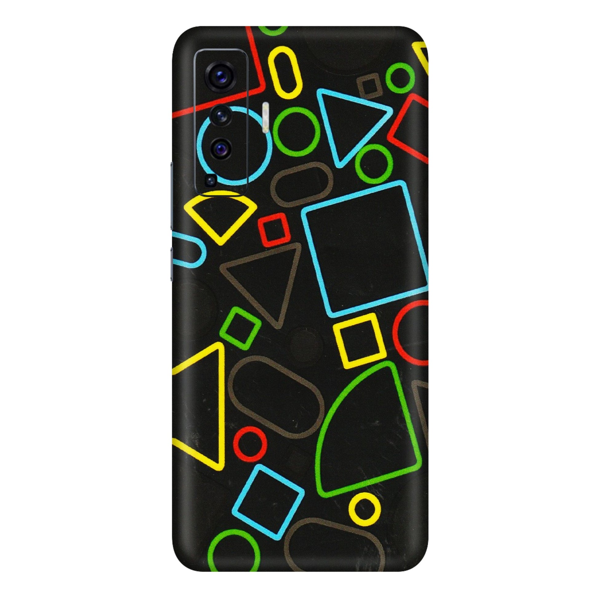 VIVO Z/V/X/T/U/S Series Phone Skins (All Models) - Black Shapes - 3D Embossed Finish (L-131) Vivo X50
